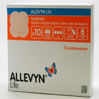 Out of Date, Allevyn Life Adhesive Foam Dressings Small 10.3x10.3cm 10/Box Original Unopened Condition Price Discounted While Stocks last Box