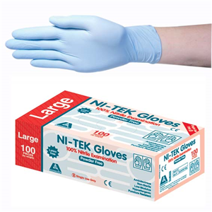 Nitratex Nitrile Gloves Examination, Powder Free, Large, 100/Box