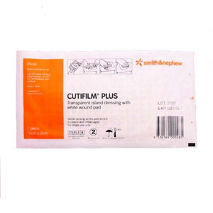 Cutifilm Plus Transparent Island Film Dressing, 5 x 7.2cm, Sterile, 50/Box Box