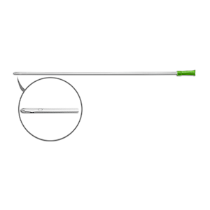 Livingstone Nelaton Male Catheter, 14FG, Green Colour, 38cm Length, Single Wrapped, Sterile, 100/Bag Bag