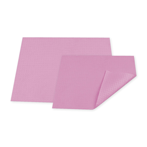 Livingstone Dental Bib or Head Pad, Unfolded, 4-ply Waterproof Lined, 31 x 50cm, Large, Pink, 250/Box Pack