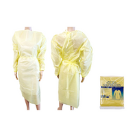 Liv Isolation Gown with Tie, Full Back, Long Sleeve, AAMI Level 1, 40gsm, Nonwoven PP/PE, Yellow, 1/Pack, 100/Carton Carton