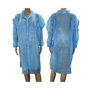 Liv Isolation Gown, Dust Coat, Long Sleeve, Easy One Touch Hook Loop Fastener Button w/o Pocket, Extra Large, Nonwoven, Blue, 1/Pack Pack