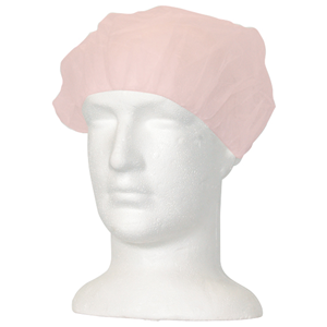 Livingstone Disposable Nonwoven Bouffant Hairnet Cap, Pink, 21 inches, Double Elastic, Latex Free, 500/Carton