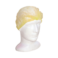 Livingstone Disposable Crimped Hairnet Cap, Yellow, 24 Inches, Double Elastic, Latex Free, 1000/Carton Carton