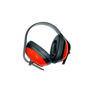 Livingstone Headband Earmuff Protector, Black/Red, 28 Decibels dB, Each Each