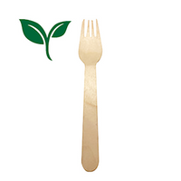 Liv Eco Wooden Fork, 160 x 26mm, Biodegradable, Non-Sterile, 20 Pieces/Pack Pack