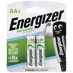 Energizer AA Batteries, Rechargeable, 2 Pieces/Pack Pack