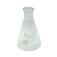Bomex Erlenmeyer Conical Flask, 100ml, Narrow Neck, 20mm Inner Neck Diameter, Borosilicate Glass, Graduated, Each