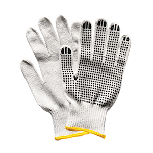 Livingstone Cotton Gloves, Seamless, Knitted, with Dot Palm, 12 Pairs/Bag Bag