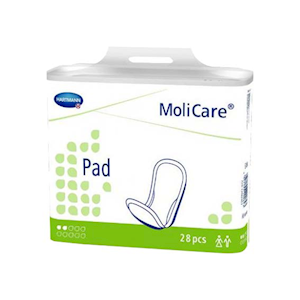 Hartmann Molicare Pad, Unisex, 2 Drops, 321mL Absorbency, 28 Pieces/Pack Pack