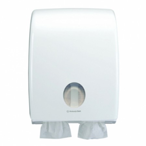Kimberly Clark Aquarius Dispenser ABS Plastic Hygienic Bath Tissue Twin 1x1 Lockable High Capacity 407mm H x 317mm W x 147mm D WHITE Each Each