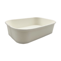 LivEco Rectangular Paper Take Away Container Base, 500ml, 320GSM + 30GSM PLA, White Paper, 300 Pieces/Carton Carton