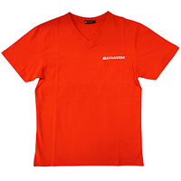 Livingstone V-Neck T-Shirt, 100pct Cotton, 45+ Thread Count, 220GSM Yarn Weight, Small, Red, Each Each
