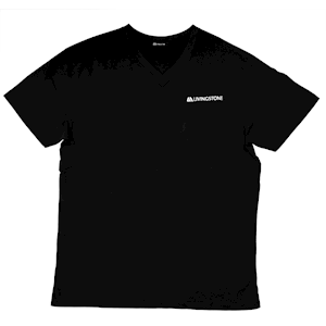 Livingstone V-Neck T-Shirt, 100pct Cotton, 45+ Thread Count, 220GSM Yarn Weight, Double Extra Large, Black, Each Each