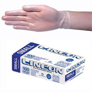 Out of Date, BIG DISCOUNT Lincon Vinyl Exam Gloves Low Powder, Recyclable, 6.5g Large, Clear, 100/Box As NEW Condition, Whilst Stock Last