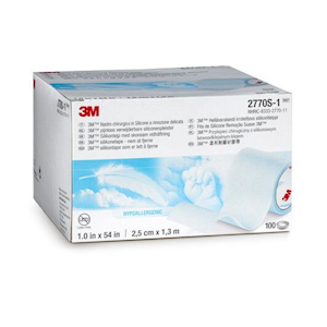 3M Kind Removal Silicone Tape, 25mm x 1.37m, Blue, Single Patient Use, 100 Pieces/Box Box