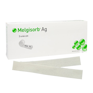Melgisorb Alginate Absorbent Ag, 3 x 44cm, 10 Pieces/Box Box