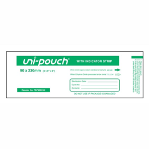Uni-Pouch Sterilisation Pouch, with Colour Change Indicator, 90 x 230mm, 200/Box Box