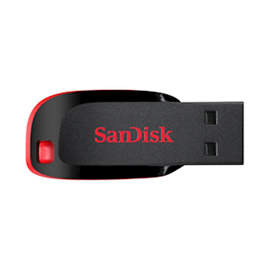 SanDisk Cruzer Blade USB Flash Drive 2.0, 32GB, Black, Each Each