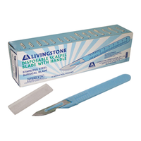 Out of Date, Livingstone Disposable Scalpel, SS Blunt Blade, Size 10 Attached to Handle Sterile 10/Box Price Discounted While Stocks last Box