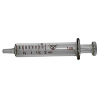 Livingstone Glass Syringe, 1ml, Insulin, Luer Slip Glass Tip, Concentric Nozzle, Latex Free, Hypoallergenic, Each Each