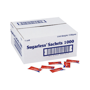 Sugarless Sweetener Powder, Gluten Free, Individually Packed, 1000 Pieces/Carton Carton