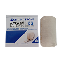 Livingstone Tubular Cotton Stockinette Bandage, Size K2, Flat Width: 27cm Unstretched Width x 10m, Small Trunks, 1 Roll/Box Box