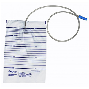 Urimaax Overnight Drainage Bag, 2000ml,90cm Long Inlet Tube,without Bottom Outlet,Non-Sterile, Latex Free, Each Each