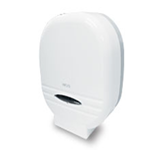 Veora Single Jumbo Tissue Roll Dispenser, 30 x 28 x 11.5cm, Recyclable Plastic, for Up to 300 Metre Roll, White, Each Each