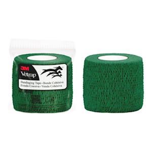 3M Vetrap Bandaging Tape, 5 cm by 4.5 meters stretched, colour Green Each Each