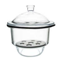Livingstone Desiccator, Non-Vacuum, with Base, Lid & Perforated Porcelain Plate, 210 x 280(H)mm, Soda Lime Glass, Each Each