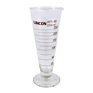 Lincon Conical Measuring Cylinder, with Base, 250mL, Borosilicate Glass, 2/Box Box