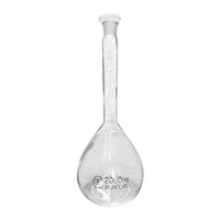Bomex Volumetric Flask 2000ml, Class A, with Plastic Stopper, Borosilicate Glass, Each Each