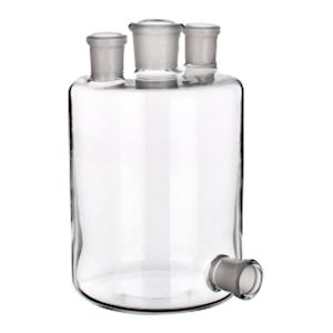 Simax Woulff Bottle w/Three Necks & Bottom Outlet, 5000mL, SJ (1)45/40, SJ (2)24/29, 180x316(H)mm, Borosilicate Glass, European, Each Each