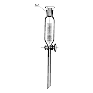 Simax Separating Funnel, Cylindrical, Graduated, with 19/26 Socket Joint Stopper, 100mL, Borosilicate Glass, European, Each Each