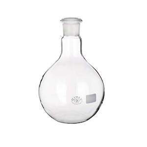 Flat-Bottom Spherical/Boiling Flask, 500ml, Socket Joint 29/32, 105(D)mmx 170(H)mm, Borosilicate Glass, Clear, European, Each Each