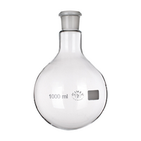Flask, Round Bottom, 1000ml, 29/32 Socket Joint, 210mm Height x 131mm Diameter, Borosilicate Glass, Simax, Each Each