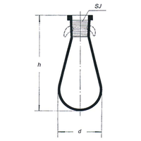 Simax Flask, Drop Shaped (Tear-Drop Flask), 10mL, 26(D) x 60(H) mm, Socket Joint 14/23, Borosilicate Glass, Each Each