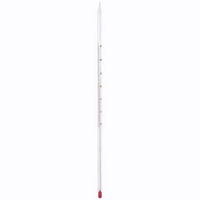 Laboratory Thermometer, Red Spirit, -10 to 50degC, 1deg Division, 300mm Length, 10/Box Box