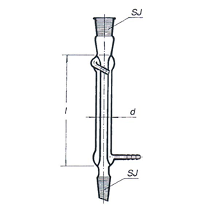 Simax Liebig Condenser, 24mm Diameter 200mm Length, with Cone and Socket, Socket Joint 14/23, Borosilicate Glass, Each Each