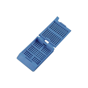 Aptaca Embedding Cassettes with Removable Lid and Writing Surface, 27.5 x 40 x 7mm, Square Grid, In Acetal Resin, Light Blue, 500/Bag