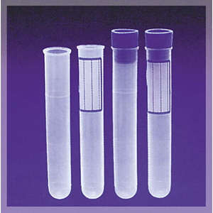 Cylindrical Test Tubes, Recyclable Polypropylene, 10ml, 16 x 100mm, Non Graduated, Rimless, 2000/Box Box