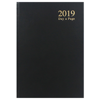 A5 Day to Page 2019 Diary, Hard Cover, Black, Each Each