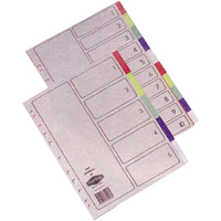 DIVIDER A4 INSERT. 10 TAB MARBIG GREY EACH SET Set