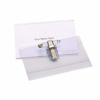 Rexel Convetion Card Holder, With Pin and Clip, Clear, Each Each