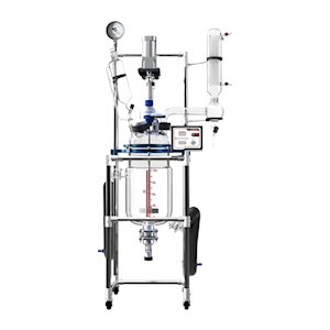 Across International Dual Jacketed Glass Reactor Systems, 10L, 460(W) x 660(D) x 1980(H) mm, Temperature Range: -80degC to 200degC, Each