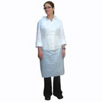 Livingstone Disposable Apron, 71 x 122cm, Recyclable LDPE, Bib Type, Embossed, Single Pack, White, Each Loose