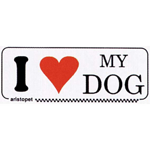 'I LOVE MY DOG' STICKER 185MMX70MM Each