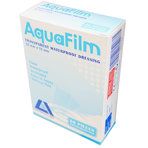 Aqua-Liv Transparent Film Dressing, 6 x 7cm, without Pad, Sterile, 50 Pieces/Box Box